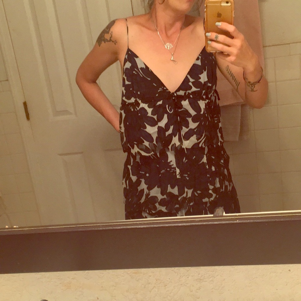 Blue and black silk dress from J Crew sz 10